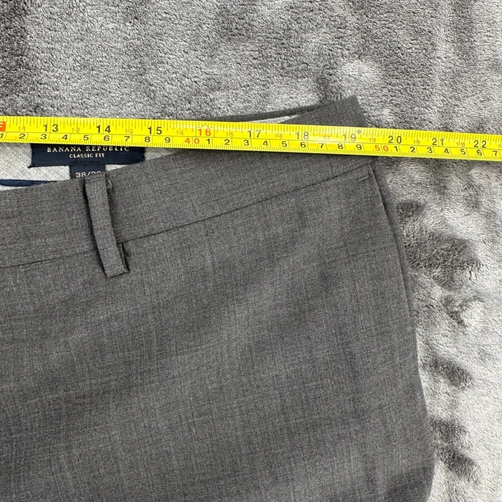 Banana Republic Classic Fit Grey Wool Blend Dress Pants Mens 38x32 Stretch